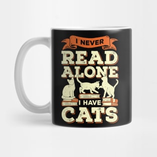 I Never Read Alone I Have Cats Mug